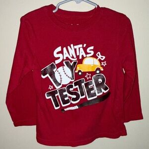 Red Santa's Toy Tester Long Sleeve Tee